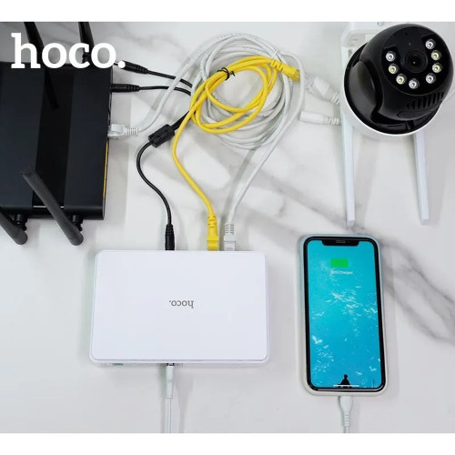 Бесперебойный блок питания Hoco DB25 Plus 5V 9V 12V (10000 mAh) (White)