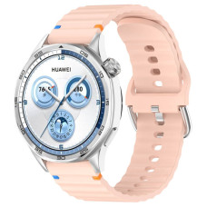 Ремінець універсальний 22 мм Silicone Wavy для Amazfit, Samsung, Huawei (Light Pink)