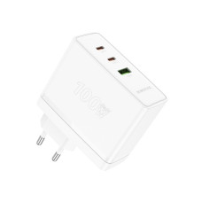 Сетевое зарядное устройство Borofone BN11 USB-A+2xUSB-C (100W · 5A) (White)