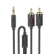 Аудиокабель AUX Hoco UPA28 2RCA – 3.5 мм (1.5 м) (Black)
