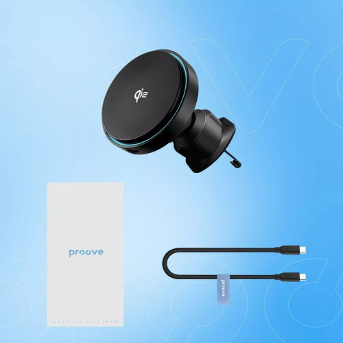 Автодержатель Proove Light Circle Qi2 15W black