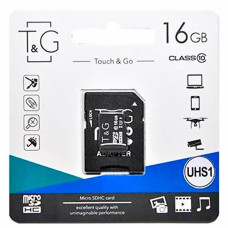 Карта памяти TG microSDHC 16GB Class 10 UHS-I + адаптер SD