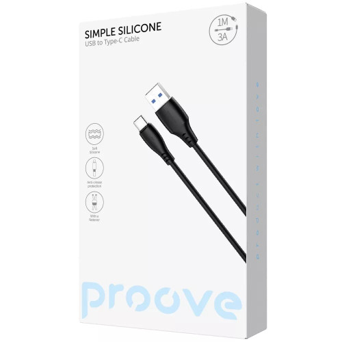 Кабель Proove Simple Silicone USB-A – Type-C (1 м · 15W · 3A) (White)