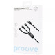 Кабель Proove Triple Connection 3-в-1 USB-A – Type-C/Micro-USB/Lightning (1.3 м · 15W · 3A) (Black)