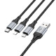 Кабель Hoco X102 3-в-1 USB-A – Lightning/Type-C/Micro-USB (1 м · 12W · 2.4A) (Black)