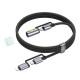 Кабель Hoco U138 Type-C – Type-C and Lightning с фонариком (1.2 м · 60W · 3A) (Black)