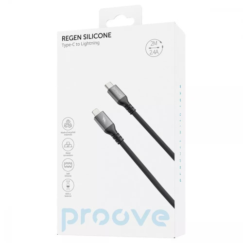 Кабель Proove ReGen Silicone Type-C – Lightning (2 м · 27W · 3A) (Black)