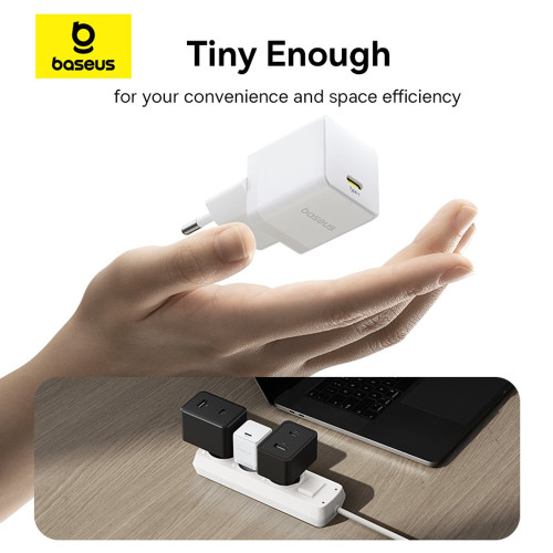 Сетевое зарядное устройство Baseus Palm Fast Charger USB-C (30W · 3A) с кабелем Type-C – Type-C 60W (P10111605213-01) (White)