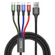 Кабель Baseus Fast 4in1 Cable (USB-A to Lightning(2)+USB-A to Type-C+Micro) (1.2 м · 18W · 3.5A) (CA1T4-A01) (Black)