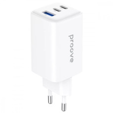 Сетевое зарядное устройство Proove Pocket Gan USB-A+2xUSB-C (65W · 3A) (White)