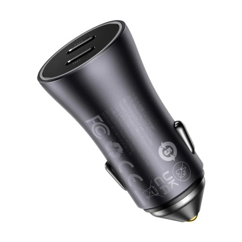 Автомобильное зарядное устройство Baseus Golden Contactor Pro 2xUSB-C (40W · 3A) (Dark Gray)