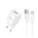 Сетевое зарядное устройство Hoco C145A USB-A (18W · 3A) с кабелем USB-A – Type-C (White)