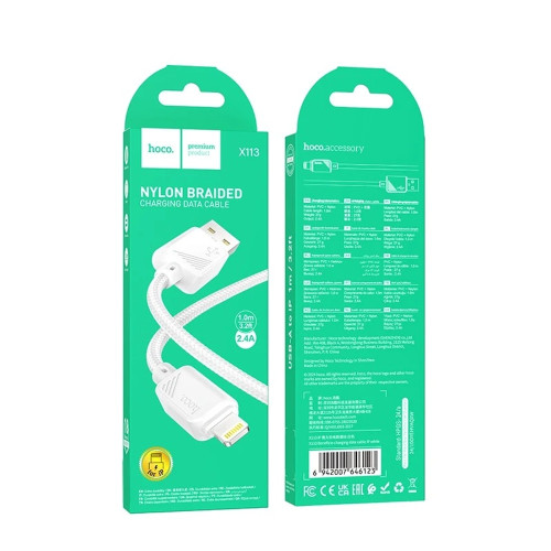 Кабель Hoco X109 USB-A – Lightning (1 м · 12W · 2.4A) (White)