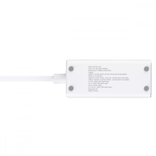 Мережевий фільтр Proove Power Strip PD-02 (65W · USB-A+2xUSB-C) (White)