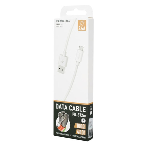 Кабель Remax Proda PD-B72м USB-A – Micro-USB (1 м · 12W · 2.4A) (White)