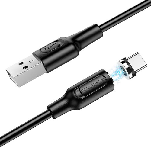 Кабель Borofone BX41 Magnetic USB-A – Type-C (1 м · 15W · 3A) (Black)