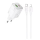 Сетевое зарядное устройство Hoco N41 USB-A+USB-C (20W · 3A) с кабелем Type-C – Lightning (White)