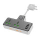 Сетевой фильтр Hoco AC11A Voyage на 2 розетки (15W · 3A · 3xUSB-A+USB-C) (Black)