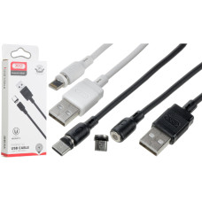 Кабель XO NB187 Magnetic USB-A – Lightning (1 м · 10W · 2.1A) (Black)