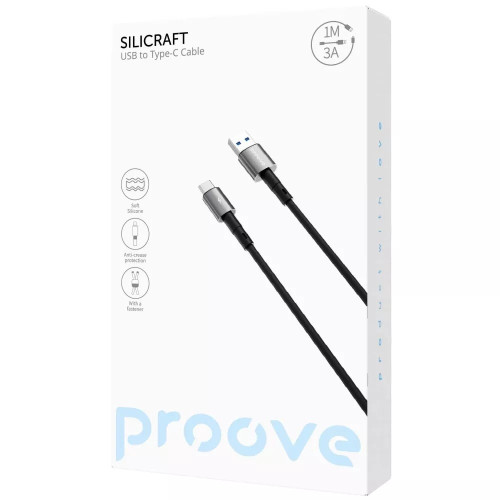 Кабель Proove Silicraft USB-A – Type-C (1 м · 15W · 3A) (Black)