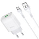 Сетевое зарядное устройство Hoco C72Q USB-A (18W · 3A) с кабелем USB-A – Micro-USB (White)