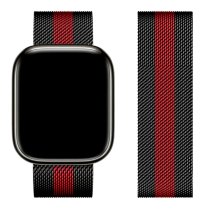 Ремешок Hoco WA03 для Apple Watch 42/44/45/49 мм Milanese Loop Design (Black/Red)