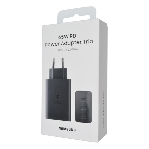 Сетевое зарядное устройство Samsung EP-T6530 USB-A+2xUSB-C (65W · 5A) (OEM) (Black)
