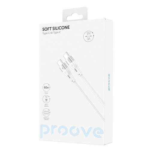 Кабель Proove Soft Silicone Type-C – Type-C (1 м · 60W · 3A) (White)