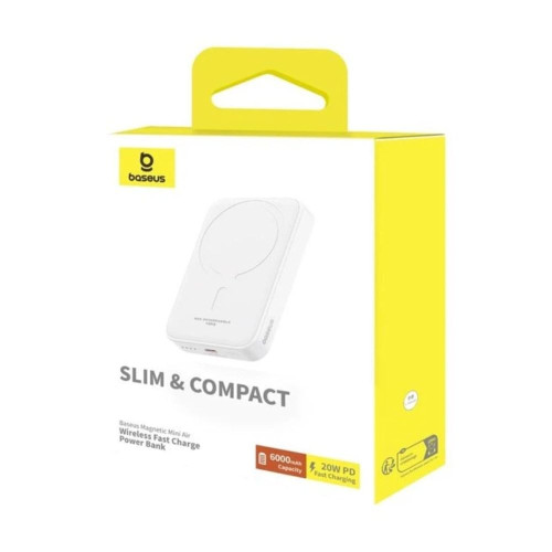 Повербанк Baseus Magnetic Mini Air 20W (6000 mAh) (White)