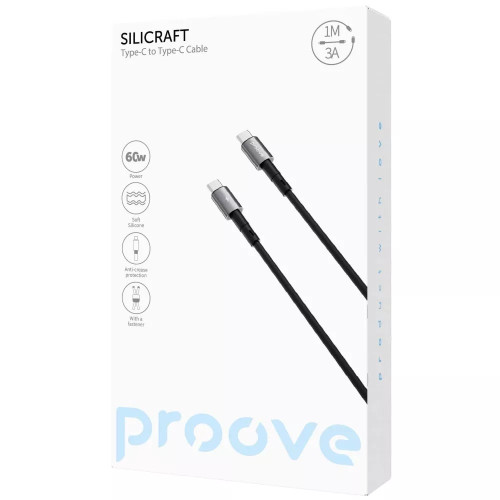 Кабель Proove Silicraft Type-C – Type-C (1 м · 60W · 3A) (Black)
