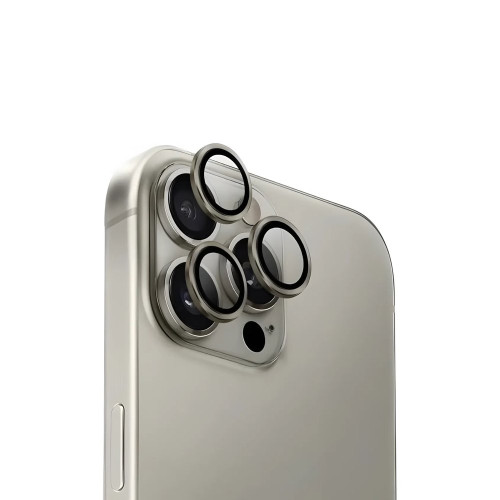 Захисне скло камери +NEU Chatel Metal Frame для Apple iPhone 15 Pro Max (Natural)