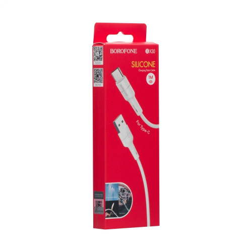 Кабель Borofone BX30 Silicone USB-A – Type-C (1 м · 15W · 3A) (White)