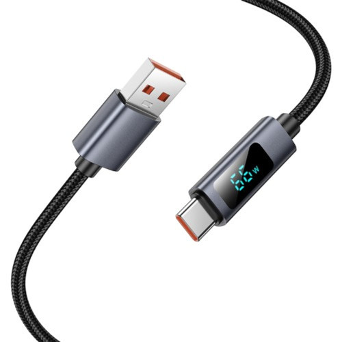 Кабель Hoco X112 USB-A – Type-C з дисплеєм (1 м · 15W · 3A) (Black)