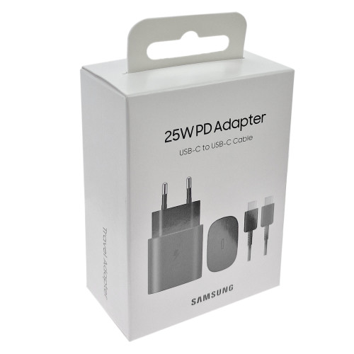 Сетевое зарядное устройство Samsung EP-TA800 USB-C retail packing (25W · 3A) с кабелем Type-C (Service) (Black)