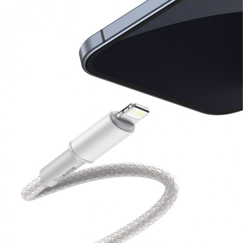 Кабель Baseus High Density Braided Type-C – Lightning PD (2 м · 20W · 2.4A) (White)
