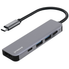 USB-хаб Proove Arc Link 5в1 (2xType-C · 2xUSB 3.0 · HDMI) (Silver)