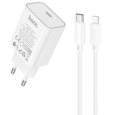 Сетевое зарядное устройство Hoco C143A USB-C (20W · 3A) с кабелем Type-C – Lightning (White)