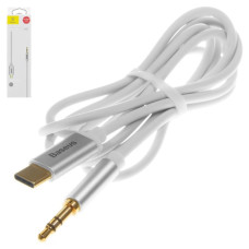 Аудіокабель AUX Baseus Yiven M01 Type-C – 3.5 мм (1.2 м) (CAM01-02) (White)