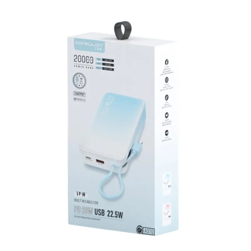 Повербанк Konfulon A37Q-T 22.5W (20000 mAh) (Blue)