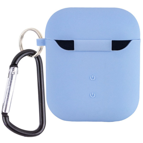 Чохол для AirPods 1/2 Silicone Case with Fibra (Lilac Blue)