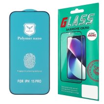 Защитная пленка Polycarbone для Apple iPhone 15 Pro (Full Glue) (3D) (Black)