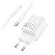 Сетевое зарядное устройство Hoco C149A USB-A+USB-C (30W · 3A) с кабелем Type-C – Lightning (White)