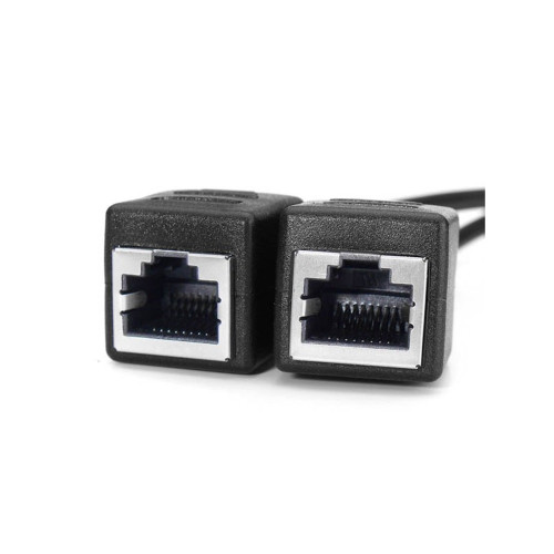 Переходник-разветвитель UTP RJ45 штекер – 2 × RJ45 гнездо (Black)