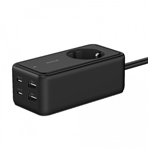 Сетевой фильтр Proove Power Strip Homester PD-03 на 1 розетку (65W · 2xUSB-A+2xUSB-C · 1.5 м) (Black)