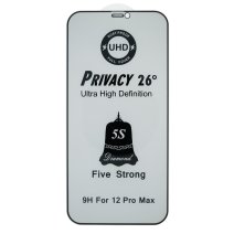 Захисне скло 5S UHD Privacy 26° для Apple iPhone 12 Pro Max (Full Glue) (Black)