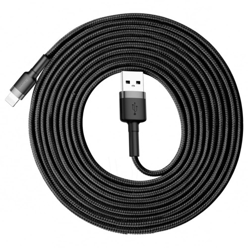 Кабель Baseus Cafule USB-A – Lightning (3 м · 18W · 2.1A) (CALKLF-RG1) (Black/Gray)