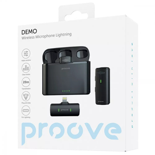 Бездротовий петличний мікрофон Proove Demo Lightning (Black)