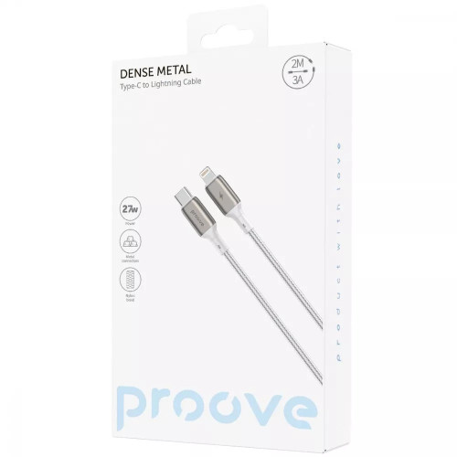 Кабель Proove Dense Metal Type-C – Lightning (2 м · 27W · 3A) (White)
