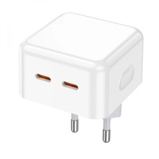 Сетевое зарядное устройство Borofone BA76A 2xUSB-C (35W · 3A) (White)