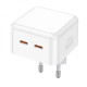 Сетевое зарядное устройство Borofone BA76A 2xUSB-C (35W · 3A) (White)